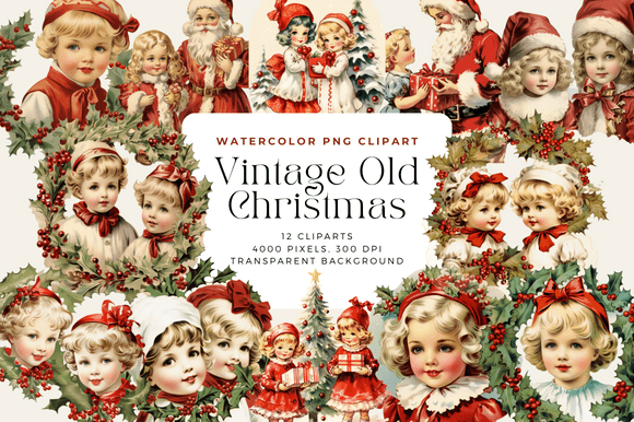 Download Watercolor Vintage Old Christmas Clipart - Christmas clipart Collection