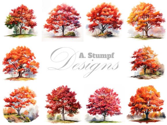 Download Maple Tree Watercolor Nature Clipart Set - Nature clipart Collection