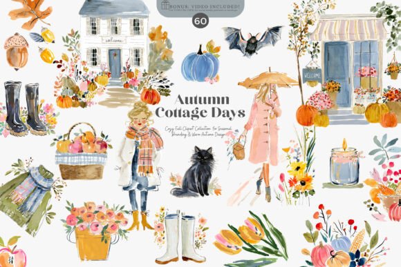 Download Autumn Clipart Cozy Cottage Set - Cozy cottage Collection