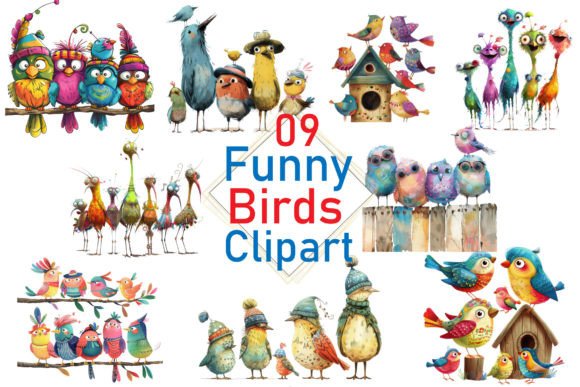 Download Family Bird Clipart Quirky Bird Bundle - Bird clipart Collection