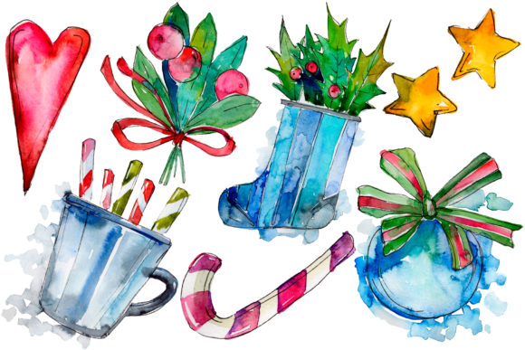 Download Christmas Watercolor Set - Christmas watercolor set Collection