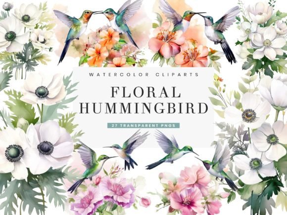 Download Watercolor Hummingbird Clipart Bundle - Bird clipart Collection