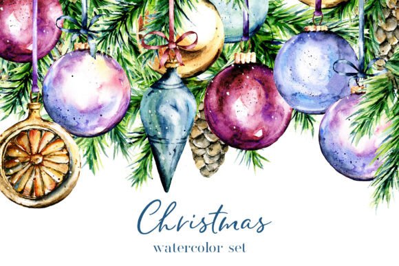 Download Christmas Watercolor Set - Christmas watercolor set Collection
