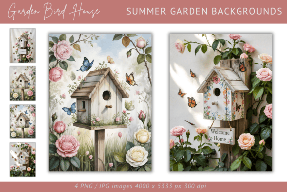 Download Garden Bird House – Summer Garden Images - Garden bird Collection