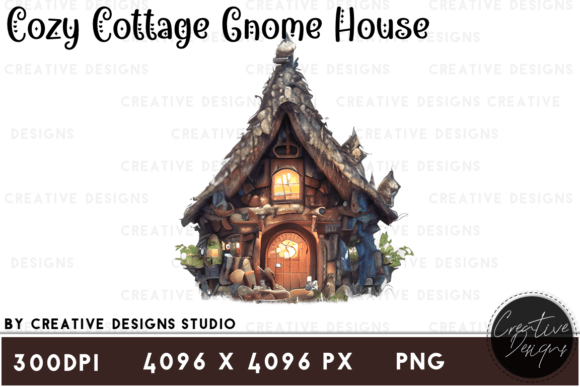 Download Cozy Cottage Gnome House Graphic Clipart - Cozy cottage Collection