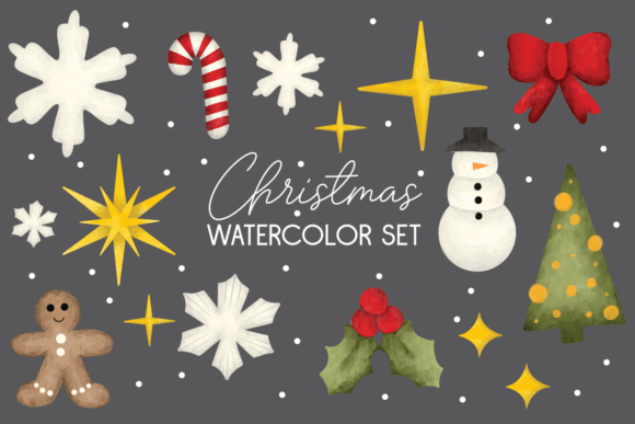 Download Christmas Watercolor Set - Christmas watercolor set Collection