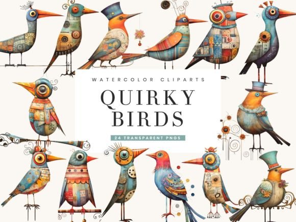 Download Whimsical Quirky Bird Clipart Bundle - Premium Resources
