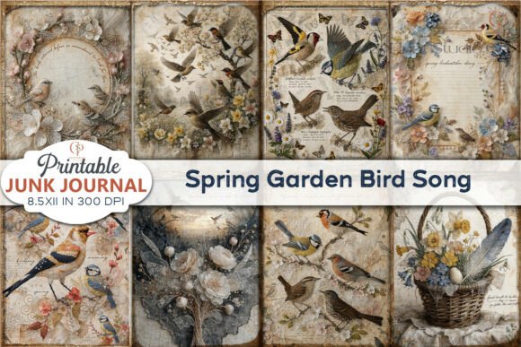 Download Spring Garden Bird Song Junk Journal - Garden bird Collection