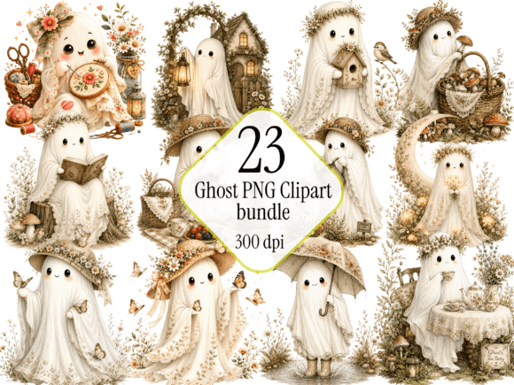 Download Cozy Cottage Ghost Clipart Bundle PNG - Cozy cottage Collection