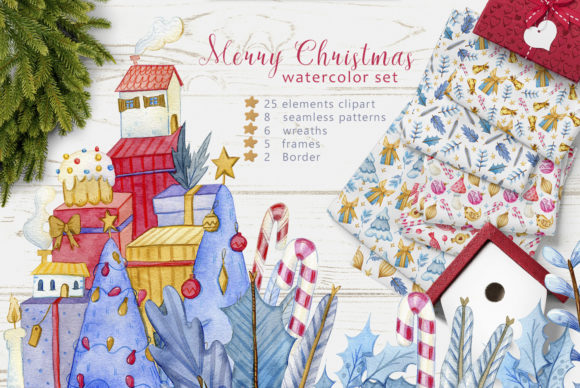 Download Merry Christmas Watercolor Set - Christmas watercolor set Collection