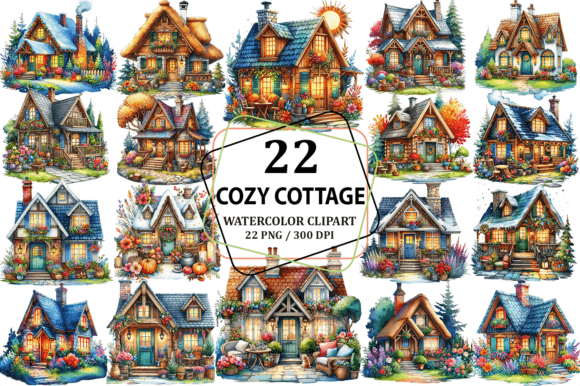 Download Cozy Cottage Clipart Sublimation PNG - Cozy cottage Collection